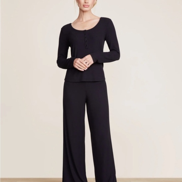 Barefoot Dreams Tops - NWT - Barefoot Dreams - Ultra-Soft Rib Long Sleeve Henley Black - Size: XL - 14